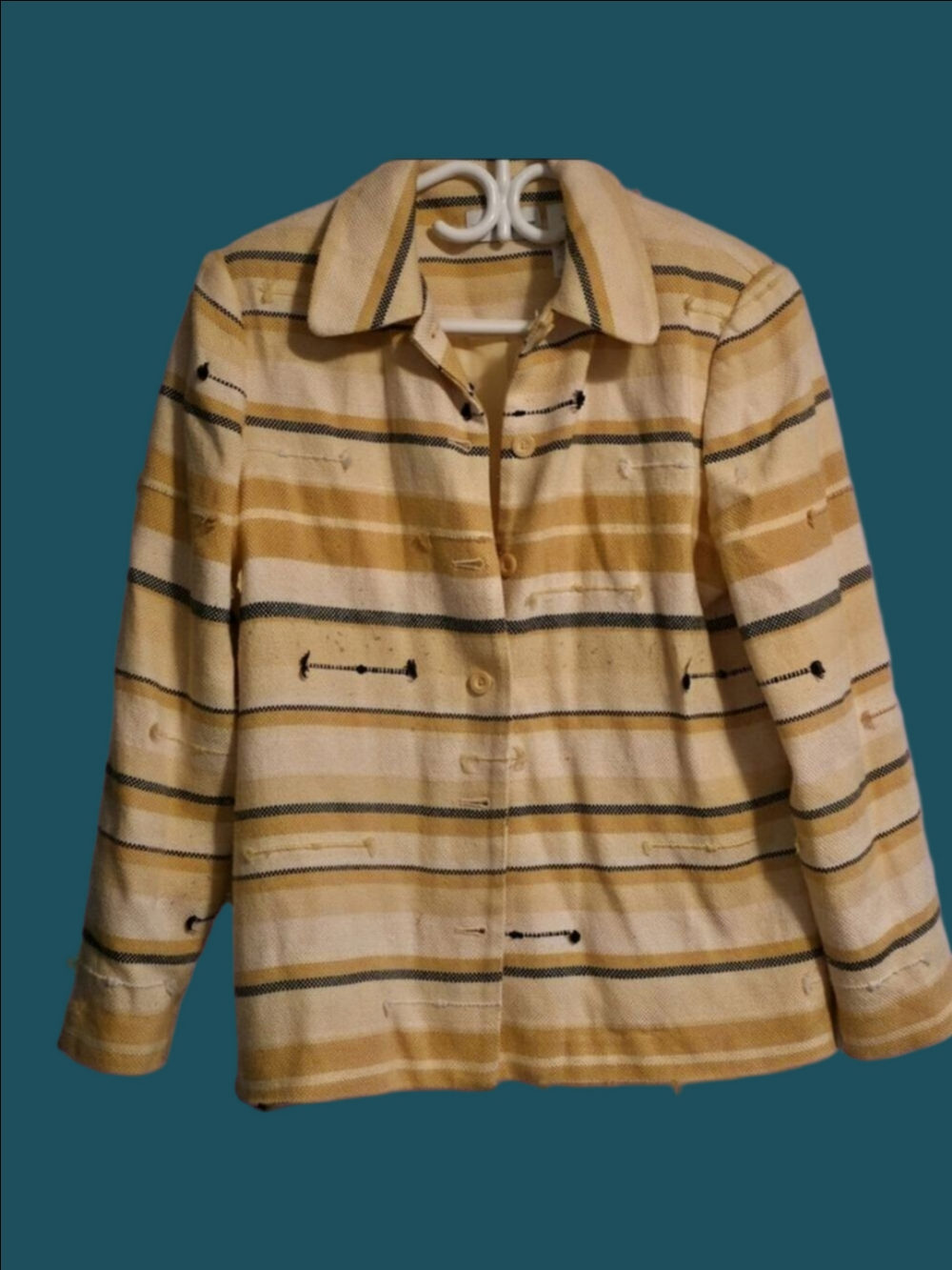 4/$67 Deal! Alfred Dunner Striped Yellow and Black Women's Jacket